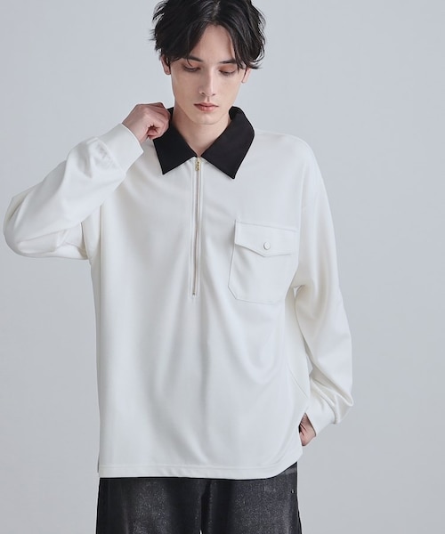 ティーケー タケオキクチ（tk．TAKEO KIKUCHI）/ハードポンチハーフジップポロカットソー ハードポンチハーフジップポロカットソー｜ティーケータケオキクチの