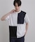 異素材ブロック切替Tシャツ