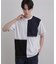 異素材ブロック切替Tシャツ