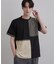 異素材ブロック切替Tシャツ