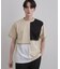 異素材ブロック切替Tシャツ