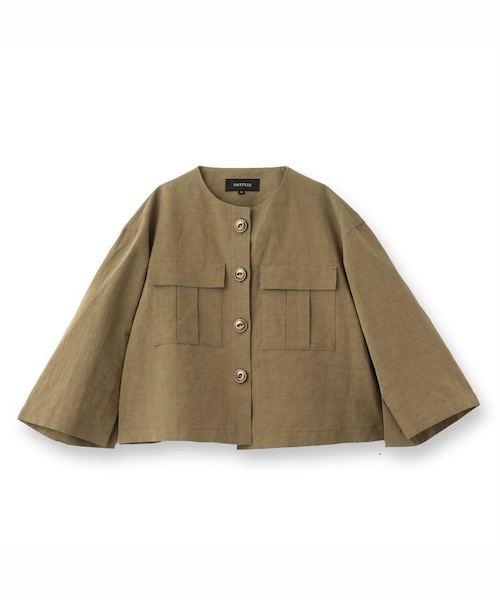 ☆新品☆七分袖 ノーカラージャケット 七分袖ノーカラージャケット（Air Suits for Service ) ESJ468