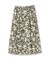 【セットアップ可/後ろウエストゴム】モザイクフラワー柄スカート