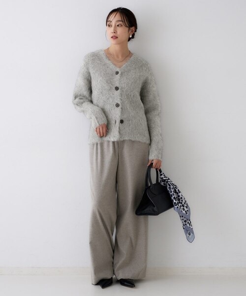 ゆったり/モヘヤニット】アルパカ混シャギー カーディガン｜アン