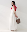 【コットン100/夏ワンピ/ナロー】シャーリングワンピース