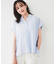 【洗える/スキッパー】フレンチスリーブシアーブラウス