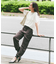 【UVカット/接触冷感/吸水速乾/ウエストゴム】バックサテン ジョグパンツ