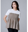【コットン100/洗える/Tシャツ】シャーリングドッキングペプラム