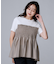 【コットン100/洗える/Tシャツ】シャーリングドッキングペプラム
