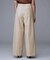 【洗える/ウエスト後ろゴム】ウール混　タックワイドパンツ