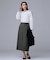 【ミディ丈/シーズンレス/ウエスト後ろゴム】シルクネップツイード ナロースカート