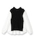 【TORRAZZO DONNA】ニット×ファブリック ハイブリッドブラウス