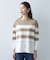 ボーダーボートネックニット