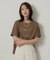 【アンサンブル可/品のある透け感】Tシャツ風ニットトップス