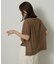 【アンサンブル可/品のある透け感】Tシャツ風ニットトップス