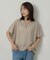 【アンサンブル可/品のある透け感】Tシャツ風ニットトップス