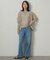 【アンサンブル可/品のある透け感】Tシャツ風ニットトップス
