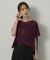 【アンサンブル可/品のある透け感】Tシャツ風ニットトップス