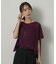 【アンサンブル可/品のある透け感】Tシャツ風ニットトップス