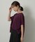 【アンサンブル可/品のある透け感】Tシャツ風ニットトップス