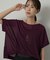 【アンサンブル可/品のある透け感】Tシャツ風ニットトップス