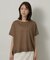 【アンサンブル可/品のある透け感】Tシャツ風ニットトップス