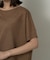 【アンサンブル可/品のある透け感】Tシャツ風ニットトップス