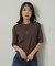 【アンサンブル可/上品な清涼感】コンパクト5分袖ニット