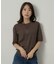 【アンサンブル可/上品な清涼感】コンパクト5分袖ニット