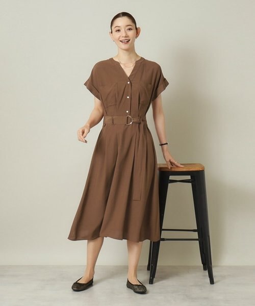 手洗い可／肌触りさらり】スキッパーワンピース｜イッツデモの