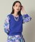 【セットアップ可／手洗い可】アート花柄シャンタン袖ニット＜ミュルーズモダン（Ｒ）＞