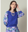 【セットアップ可／手洗い可】アート花柄シャンタン袖ニット＜ミュルーズモダン（Ｒ）＞