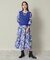 【セットアップ可／手洗い可】アート花柄シャンタン袖ニット＜ミュルーズモダン（Ｒ）＞