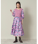 【セットアップ可／ウエストゴム／手洗い可】アート花柄シャンタンスカート＜ミュルーズモダン（Ｒ）＞