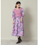 【セットアップ可／ウエストゴム／手洗い可】アート花柄シャンタンスカート＜ミュルーズモダン（Ｒ）＞