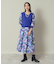 【セットアップ可／ウエストゴム／手洗い可】アート花柄シャンタンスカート＜ミュルーズモダン（Ｒ）＞