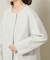 【裏地無し／ニット着込める／ロングシーズン可】ボンディングノーカラーコート