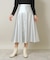 【ウエストゴム／腰回りスッキリ／手洗い可】合皮フレアスカート