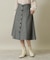 【後ろウエストゴム／手洗い可】ヘリンボーンスカート