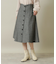 【後ろウエストゴム／手洗い可】ヘリンボーンスカート