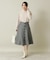 【後ろウエストゴム／手洗い可】ヘリンボーンスカート