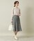 【後ろウエストゴム／手洗い可】ヘリンボーンスカート