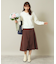 【後ろウエストゴム／手洗い可】フロントボタンスカート