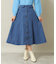 【後ろウエストゴム／手洗い可】フロントボタンスカート