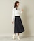 【後ろウエストゴム／手洗い可】フロントボタンスカート
