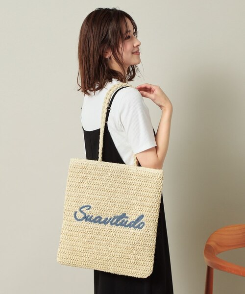 雑材サガラ刺繍フラットトート｜イッツデモの通販｜&mall（アンド