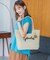 チャーム付ロゴ刺繍雑材トート