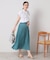 【手洗い可／ウエストゴム】サテンプリーツスカート