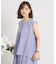 【UVカット／速乾／冷感／洗濯機OK／洗濯後しわになりにくい】麻調ストレッチタックブラウス＜ラク服シリーズ＞