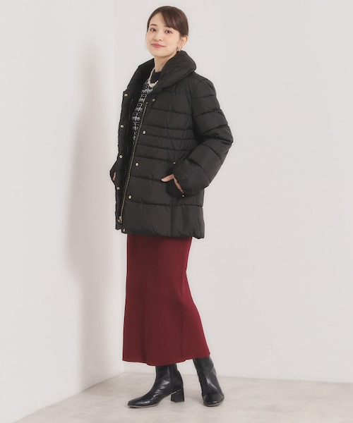 撥水加工】ショールカラー中綿ミディ丈コート｜イッツデモの通販